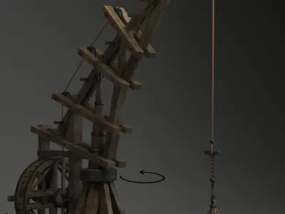 Old Wood Crane 3D model by detra40