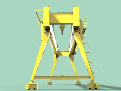 Gantry crane 32t Low-poly 3D model