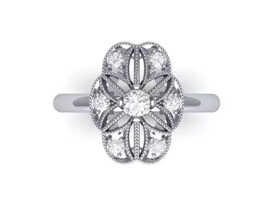 Simple Art deco Ring 3D print model