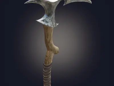 Stylized Scythe Weapon PBR low poly game ready Low-poly 3D model