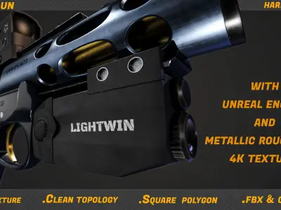 pistol gun 3D model buy