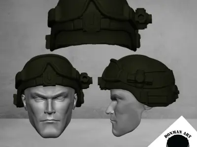 Tactical Helmet Without Goggles for 6 inch action figures 3D print model