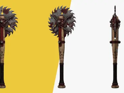 Survival realistic Weapon  Low-poly 3D model
