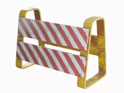 Traffic Barricade 02 Low-poly 3D model