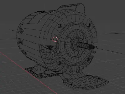 Electric Motor Low-poly 3D model buy