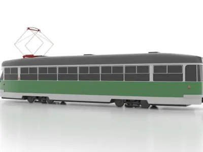 Tatra T2R Low Low-poly 3D model