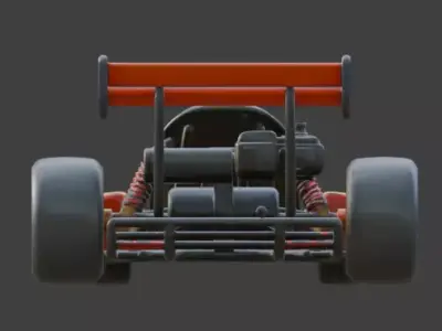 Stylized Racing Go-Kart 3D Model Low-poly 3D model