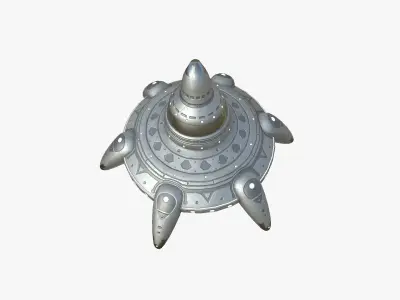 Alien Spaceship UFO G01 Steel - Sci Fi Spacecraft Design Low-poly 3D model