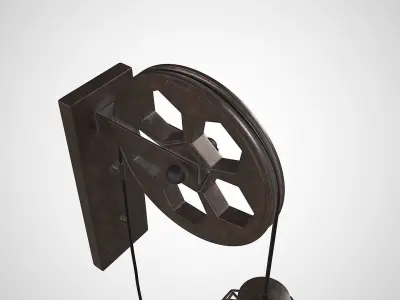 Industrial lamp with wheel 3D model