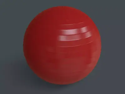 PBR Yoga Ball - Red Low-poly 3D model