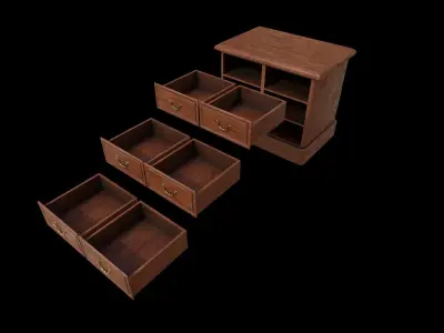 Vintage Dresser Low-poly 3D model