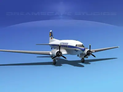 Douglas DC-3 Lufthansa 3D model