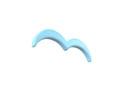 Line Seagull Symbol v1 002 Low-poly 3D model