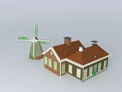 corner langestraat old mill Free 3D model