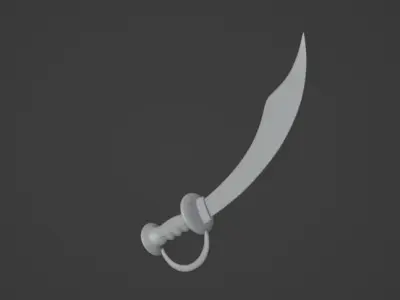  Pirate sword for assembling a pirate costume 3D model