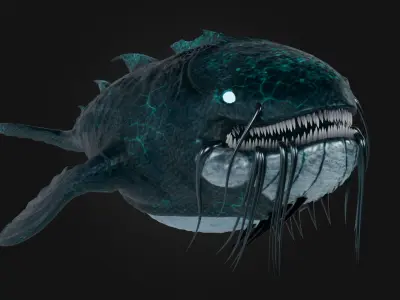 Monster fish Low-poly 3D model buy