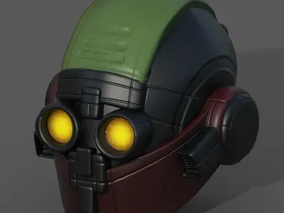 Helmet scifi military combat 3d model low poly  Low-poly 3D model 4