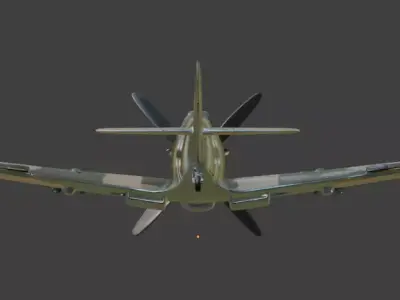 WWII Fighter Plane 3D Model Low-poly 3D model