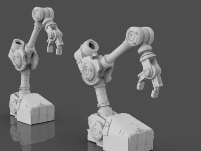 Industrial Robot Arm - 3-Untextured  3D model