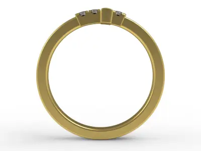 Antique Cross With Round Diamond Ring 3D print model