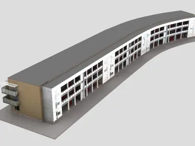 Realistic European City Block Building 39 Low-poly 3D model