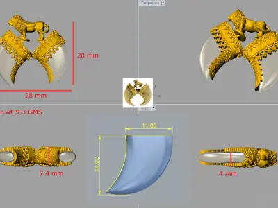 lion claw necklace 3D print model