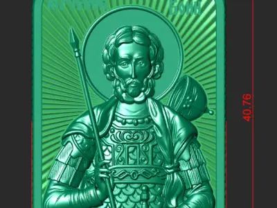 A TOKEN PENDANT WITH THE IMAGE OF THE SAINT MARTYR 3D print model