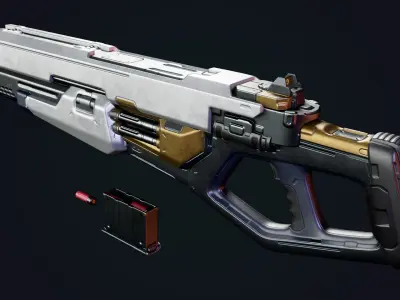 Sci-fi Shotgun Low-poly 3D model purchase