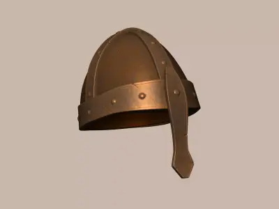 Old Rust Helmet - Medieval Character Armor Low-poly 3D model