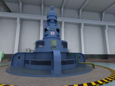 Hydropower Station Turbine Hall 3D model