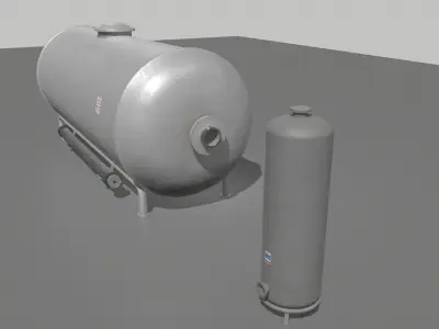 Industrial Tank 4 Low-poly 3D model