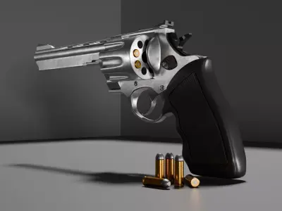 Highly detailed revolver 1 3D model