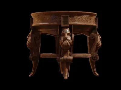 Antique  table  Low-poly 3D model
