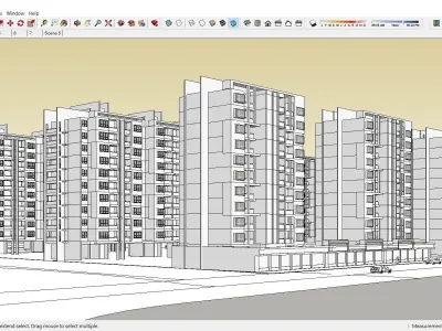 Sketchup Residential Complex 222 Free 3D model