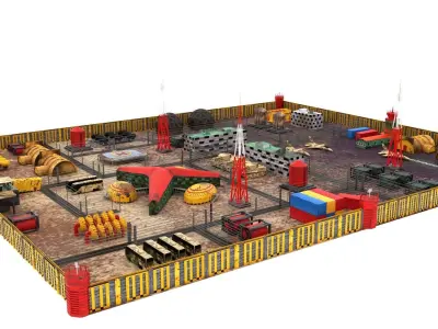 Military Base Low-poly 3D model buy