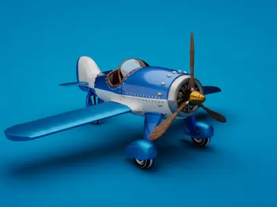 3d Biplane airplane 3D model