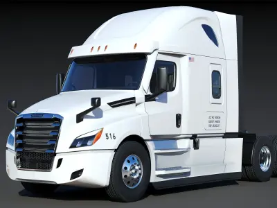 Freightliner Cascadia Sleeper 2024 Low-poly 3D model