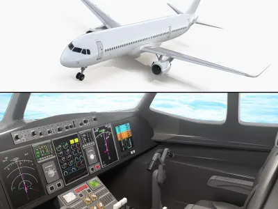 Airbus A321neo with Interior Generic 3D model