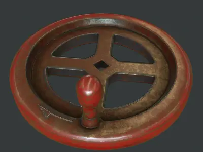 Crank Wheel Low-poly 3D model