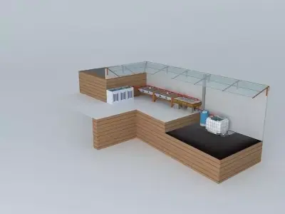 System Aquaponico 07 Aquaponics Beira Mar 1 Tank 1 IBC 2 tabl... 3D model