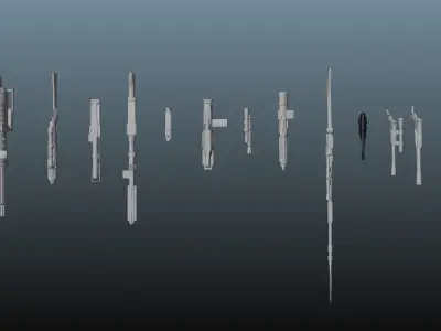 Iconic Blaster Asset Pack-High Quality-RIGGED 3D model