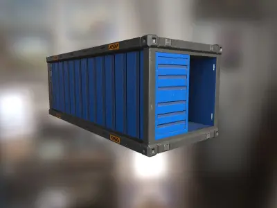 PBR Sci-fi container Low-poly 3D model