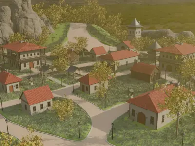 Mountain Village 3D model 6