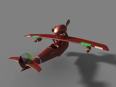 The red pig cartoon planes 3D model