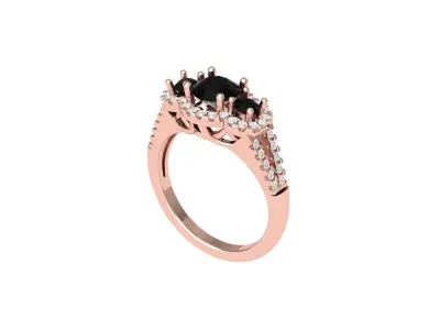 3 Stone Engagement Ring 3D print model buy
