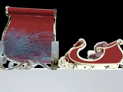 Santas sleigh - Sled PBR Model Low-poly 3D model