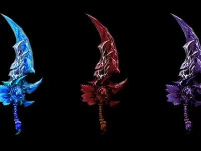 Frozen Bone Sword Low-poly 3D model