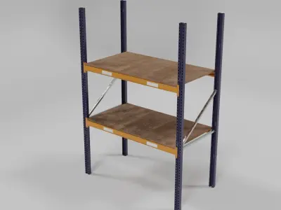 Racking Low poly PBR shelving unit Low-poly 3D model