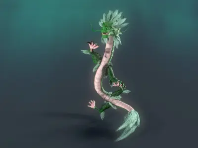 Chinese dragon loong Low-poly 3D model get