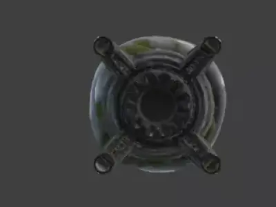 Realistic Solarpunk Sci-Fi Rocket 3D Model Low-poly 3D model